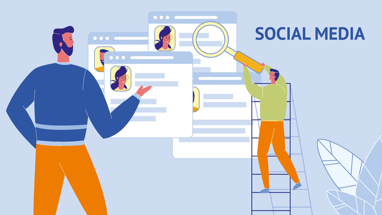 social media vector web banner with text